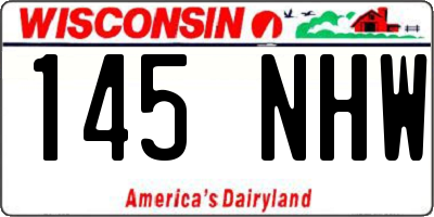 WI license plate 145NHW
