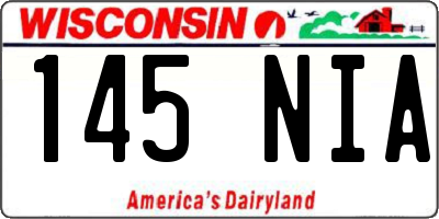 WI license plate 145NIA