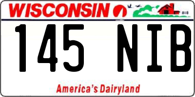 WI license plate 145NIB