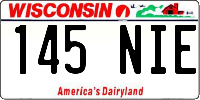 WI license plate 145NIE