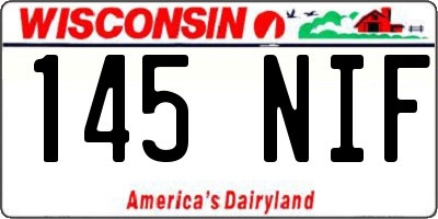 WI license plate 145NIF
