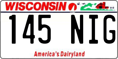 WI license plate 145NIG