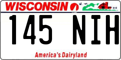 WI license plate 145NIH