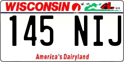 WI license plate 145NIJ