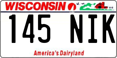 WI license plate 145NIK