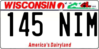 WI license plate 145NIM