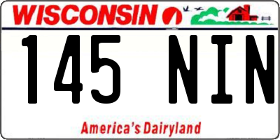 WI license plate 145NIN