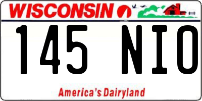 WI license plate 145NIO