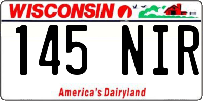 WI license plate 145NIR