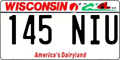 WI license plate 145NIU