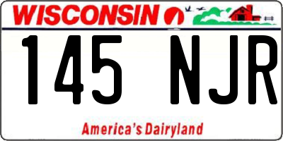 WI license plate 145NJR