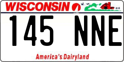 WI license plate 145NNE