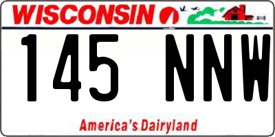 WI license plate 145NNW