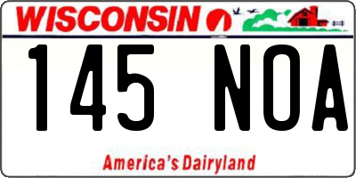 WI license plate 145NOA