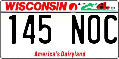 WI license plate 145NOC