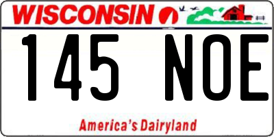 WI license plate 145NOE