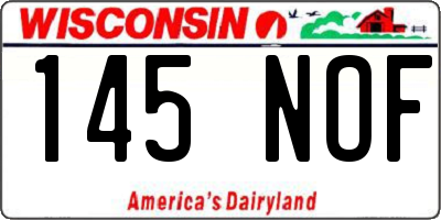 WI license plate 145NOF