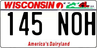WI license plate 145NOH