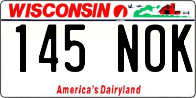 WI license plate 145NOK