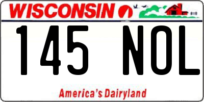 WI license plate 145NOL