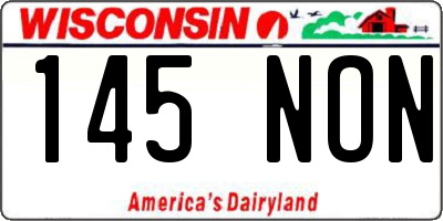 WI license plate 145NON