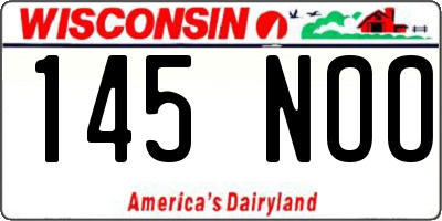 WI license plate 145NOO
