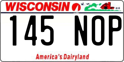 WI license plate 145NOP