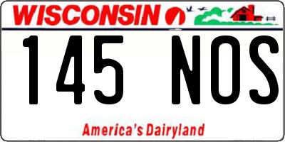 WI license plate 145NOS