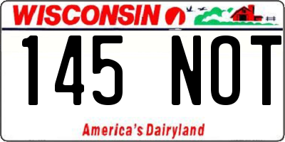WI license plate 145NOT