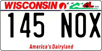 WI license plate 145NOX