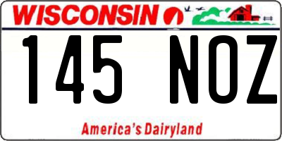 WI license plate 145NOZ
