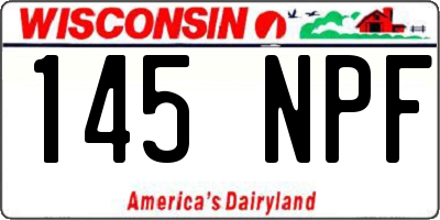 WI license plate 145NPF
