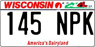WI license plate 145NPK
