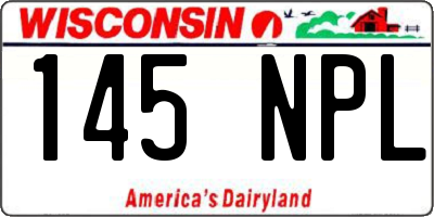 WI license plate 145NPL