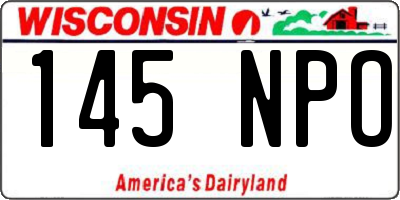 WI license plate 145NPO