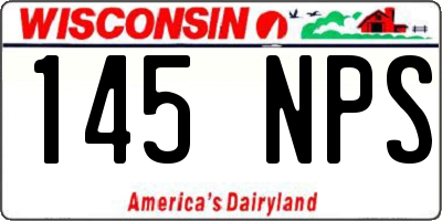 WI license plate 145NPS