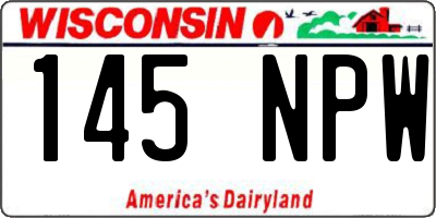 WI license plate 145NPW