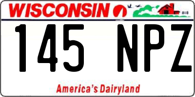 WI license plate 145NPZ