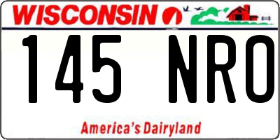 WI license plate 145NRO