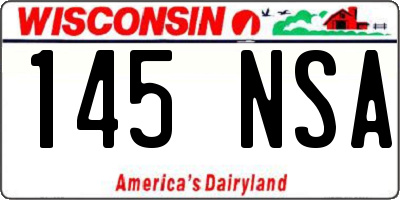 WI license plate 145NSA