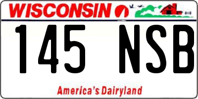 WI license plate 145NSB