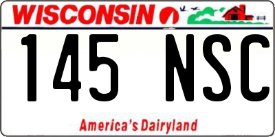 WI license plate 145NSC