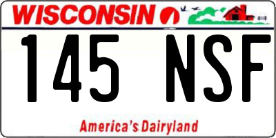 WI license plate 145NSF