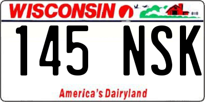 WI license plate 145NSK