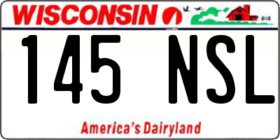 WI license plate 145NSL