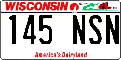 WI license plate 145NSN