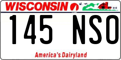 WI license plate 145NSO