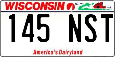 WI license plate 145NST