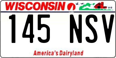 WI license plate 145NSV