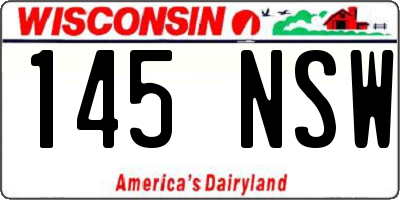 WI license plate 145NSW